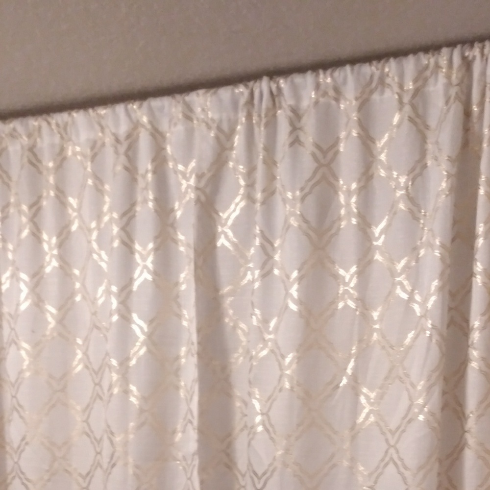 Gold Cream/White Curtains